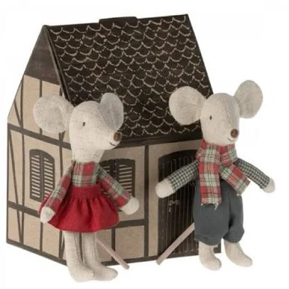 Maileg Winter Mice in Gingerbread House Box - Picture 1 of 1
